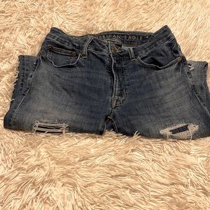 Dark wash ripped jeans